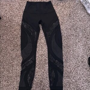 Black LuluLemon Leggings with Mesh Panels